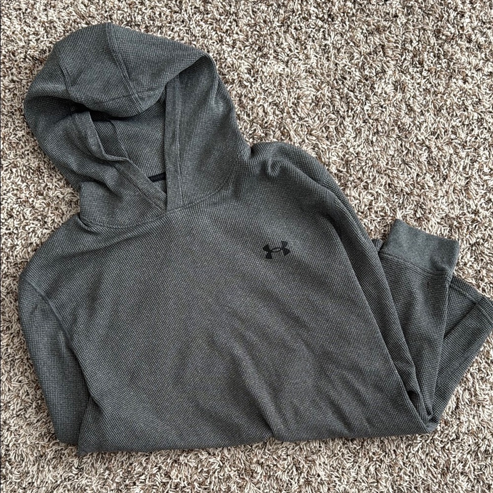 LIKE NEW- Under Armour Gray Waffle Hoodie